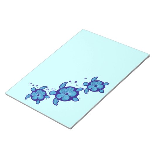 3 Blue Honu Turtles Notizblock (angewinkelt)