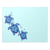 3 Blue Honu Turtles Notizblock (Vorderseite)