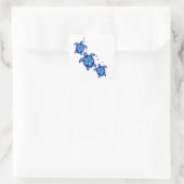 3 Blue Honu Turtles Quadratischer Aufkleber (Tasche)