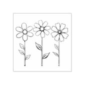 3 BLUME KONTUR GUMMISTEMPEL (Prägung)