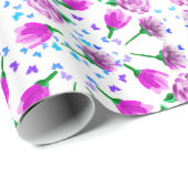 3 Blume Muster Geschenkpapier (Rolleneckpunkt)