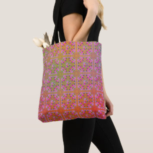 3 Blume und Schmetterlinge mit Regenbogenfarbe Tasche