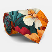 #3 Blumenmuster Krawatte (Gerollt)