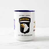 3. Bn (ABN) 187. Infanterie-Tasse Zweifarbige Tasse (Mittel)