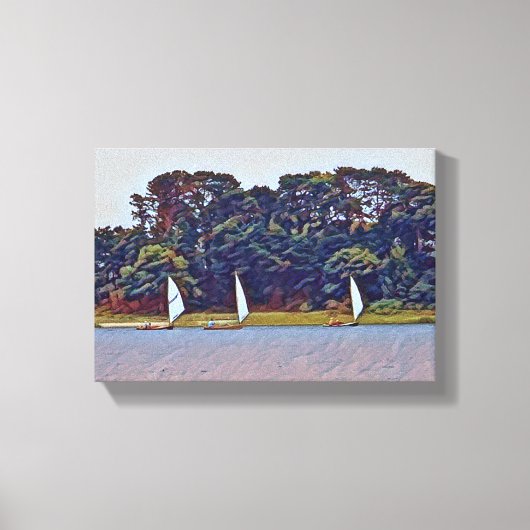 3 Bootscotuit Skiff Race Leinwanddruck (Vorderseite)