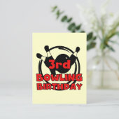 3. Bowling Geburtstagsgeschenke Postkarte (Stehend Vorderseite)