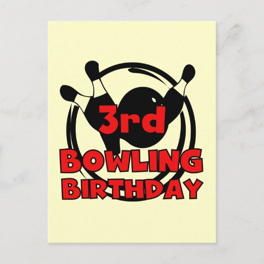 3. Bowling Geburtstagsgeschenke Postkarte (Vorderseite)