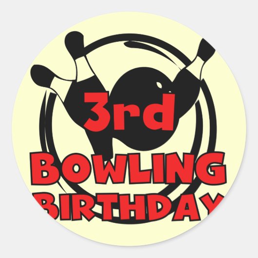 3. Bowling Geburtstagsgeschenke Runder Aufkleber (Vorderseite)