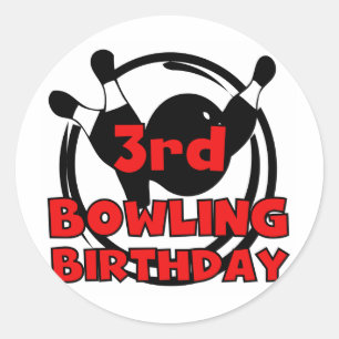 3. Bowling Geburtstagsgeschenke Runder Aufkleber