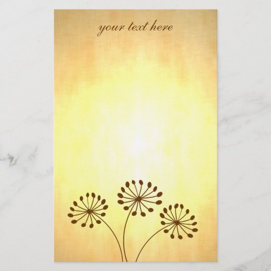 3 Braune Blume Briefpapier (Vorderseite)