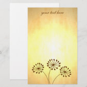 3 Braune Blume Briefpapier (Vorne/Hinten)