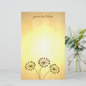 3 Braune Blume Briefpapier (Stehend Vorderseite)
