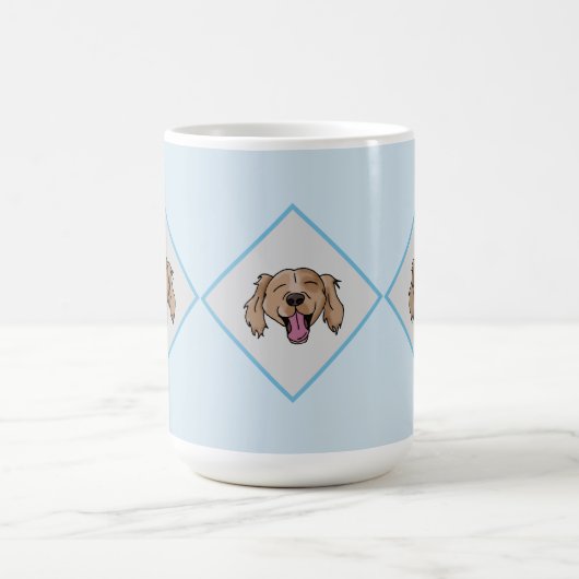 3 Braune Retriever blaue Diamant gemusterte Tasse (Mittel)