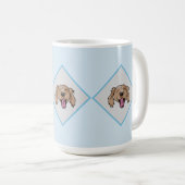 3 Braune Retriever blaue Diamant gemusterte Tasse (VorderseiteRechts)