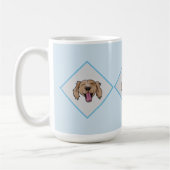 3 Braune Retriever blaue Diamant gemusterte Tasse (Links)
