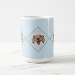 3 Braune Retriever blaue Diamant gemusterte Tasse