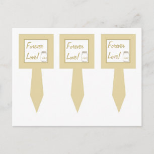 3 Brown/Tan Mason Jar Wedding Cup Picks Postkarte