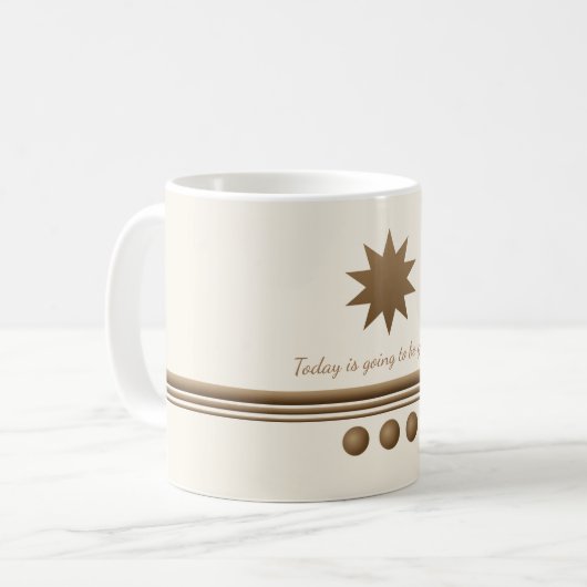 3 Brushed Gold & Creme Tasse (Vorderseite Links)