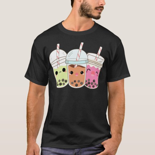 3 Bubble Tea Boba Bubble Tea cowboy children T-Shirt (Vorderseite)