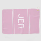 3 Buchstaben Initials Mit Monogramm Pink Golfer's Golfhandtuch (Horizontal)