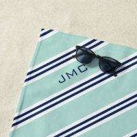 3-Buchstaben-Monogramm-Minze und blaue Streifen