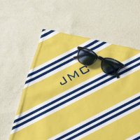 3-Buchstaben-Monogramm-Streifen Gelb und Blau