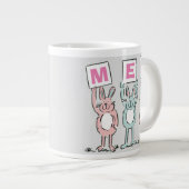 3 Buchstabenname Fun Kaninchen Design Jumbo-Tasse (Vorderseite Rechts)