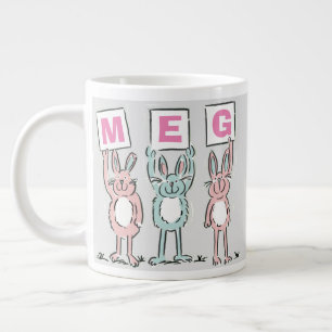 3 Buchstabenname Fun Kaninchen Design Jumbo-Tasse