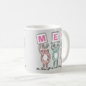 3 Buchstabenname Fun Kaninchen Design Kaffeetasse (VorderseiteRechts)