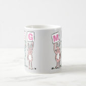 3 Buchstabenname Fun Kaninchen Design Kaffeetasse (Mittel)