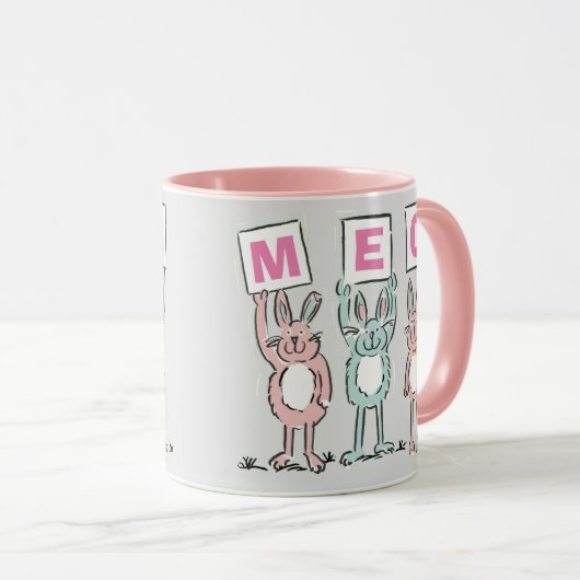 3 Buchstabenname Fun Kaninchen Design Tasse (VorderseiteRechts)