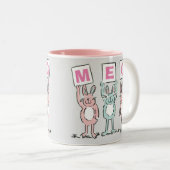 3 Buchstabenname Fun Kaninchen Design Zweifarbige Tasse (VorderseiteRechts)