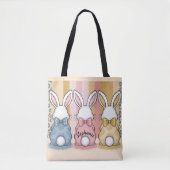 3 Bunny Trio, Personalisierter Name Tasche (Vorderseite)