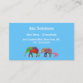 3 bunte Elefanten, die zusammen gehen Visitenkarte (Rückseite)