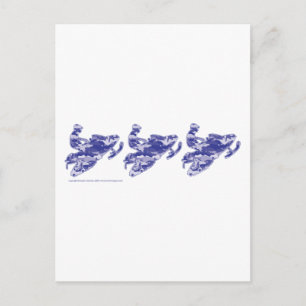 3-Camouflagen-BLUE-Sledders Postkarte