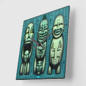 3 Cannibals Redux II Quadratische Wanduhr (Winkel)