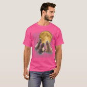 3 Capybara Howling am Mond Funny Capybara Anim T-Shirt (Vorne ganz)