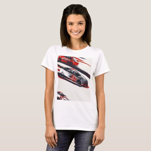 **"3 Car Drag Race Design T - Shirt - Schnell und (Vorne ganz)