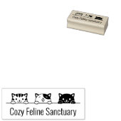 3 Cartoon Katzen, die über dem benutzerdefinierten Gummistempel (Stempel)