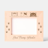 3 Cartoon Katzen Paw Prints 7x5 Geätzte Rahmen (Vorderseite)