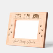 3 Cartoon Katzen Paw Prints 7x5 Geätzte Rahmen (Links)