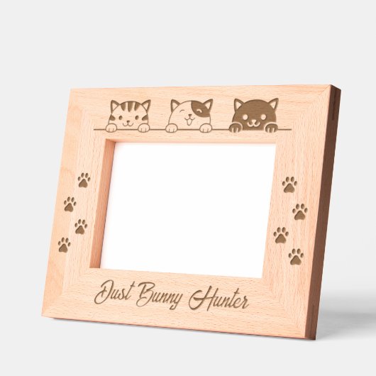 3 Cartoon Katzen Paw Prints 7x5 Geätzte Rahmen (Links)