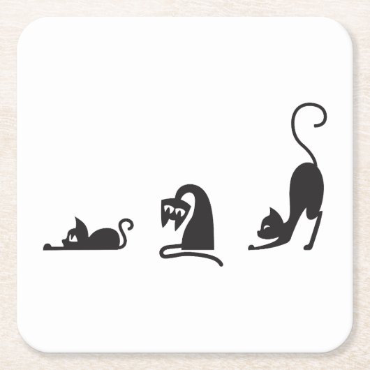 3 cats rechteckiger pappuntersetzer (Vorderseite)