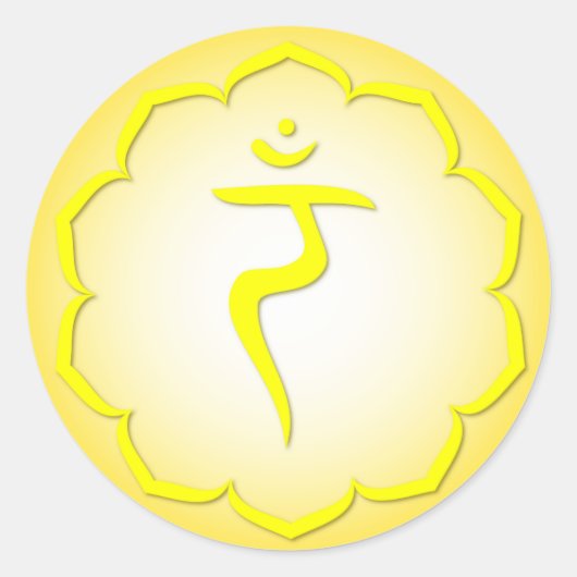 3. Chakra - Manipura Runder Aufkleber (Vorderseite)