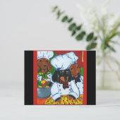 3 Chef Doxies Postkarte (Stehend Vorderseite)