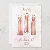 3 Chic Pink Bridesmaid Dresses Watercolor Request (Vorderseite)