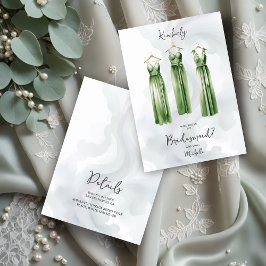 3 Chic Sage Bridesmaid Dresses Watercolor Request
