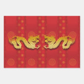 3 Chinesischer Drachenpapierschnitt Jahr WPFS Geschenkpapier Set (Vorderseite)