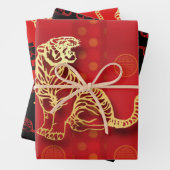 3 Chinesischer TIger-Papierschnitt Jahr WPFS Geschenkpapier Set (Beispiel)