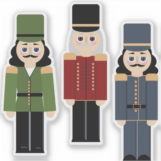 3 christmas nutcracker stickers aufkleber (Vorderseite)